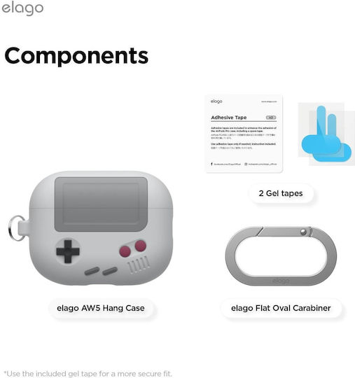 Elago Aw5 Hang Case Case Silicone in Gray color for Apple AirPods Pro 3