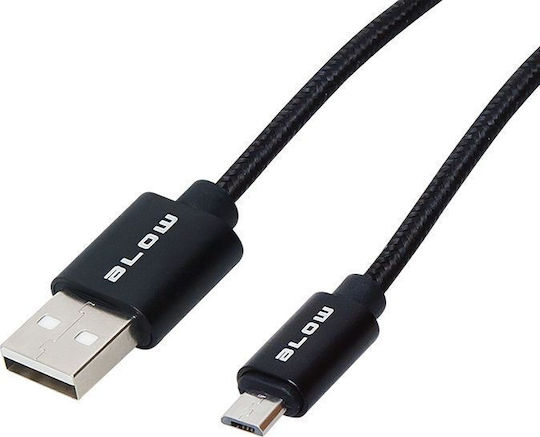 Blow Premium Geflochten USB 2.0 auf Micro-USB-Kabel Schwarz 1m 1Stück