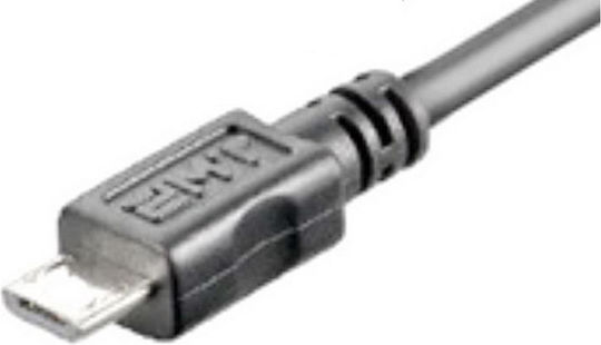 PremiumCord Spiral USB 2.0 to micro USB Cable Μαύρο 1m (ku2m1fkr) 1τμχ