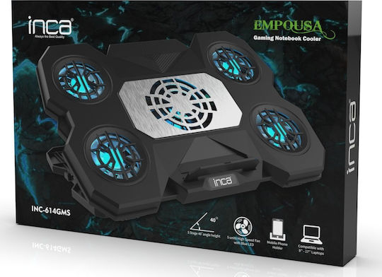 Inca INC-614GMS Cooling Pad για Laptop έως 17" με 4 Ανεμιστήρες και Φωτισμό
