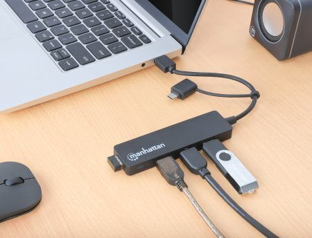 Manhattan Hub 4 Θυρών USB 3.0 με σύνδεση USB-A / USB-C