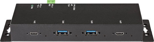 StarTech Метален Индустриален USB Хъб с 4 Порта USB 3.1 и Свързване USB-A