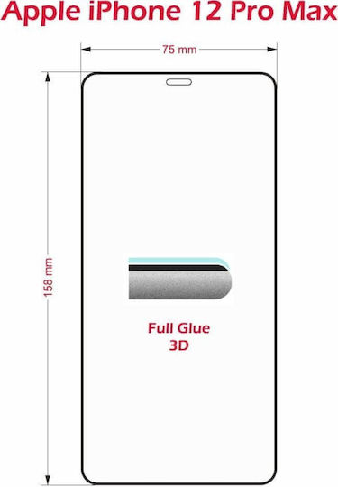 Swissten Ultra Durable Full Face Tempered Glass for Apple iPhone 12 Pro Max Black
