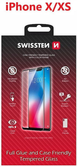 Swissten Full Face 5d Tempered Glass Apple Iphone X Xs Black