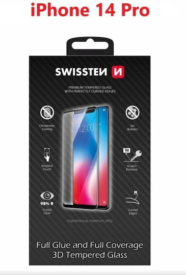Swissten Ultra Durable Full Glue Full Face Tempered Glass Apple Iphone 14 Pro Black
