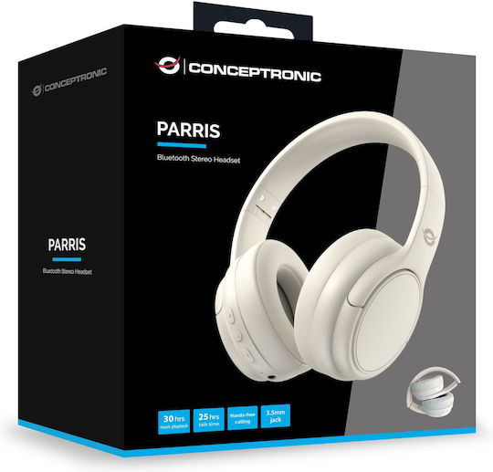 Conceptronic Kabellose Bluetooth Am Ohr Kopfhörer mit 30 Stunden Betriebszeit Transparent