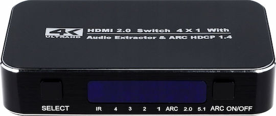 Pawonik HDMI Switch 2.0 4x1 UHD 4K HDCP HDR