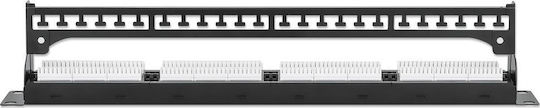 Intellinet Patch Panel 24port Cat 6 Black 721035