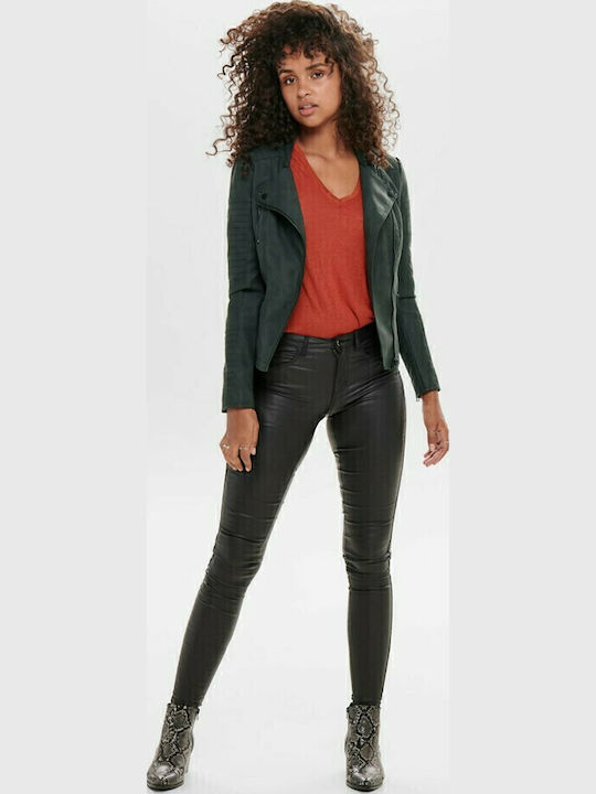 Ava Γυναικείο Biker Jacket Μαύρο