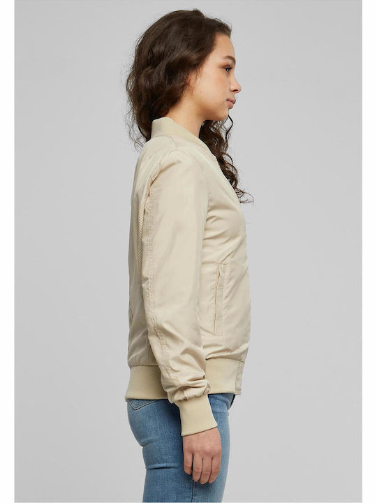 Κοντό Γυναικείο Bomber Jacket Μπεζ