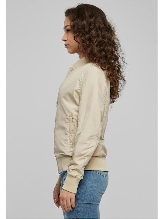Κοντό Γυναικείο Bomber Jacket Μπεζ