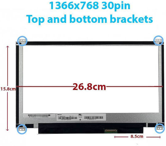 Lenovo Οθόνη 11.6" LED 1366x768 30 Pin για Laptop N116BGE-EA2 N116BGE-EA2