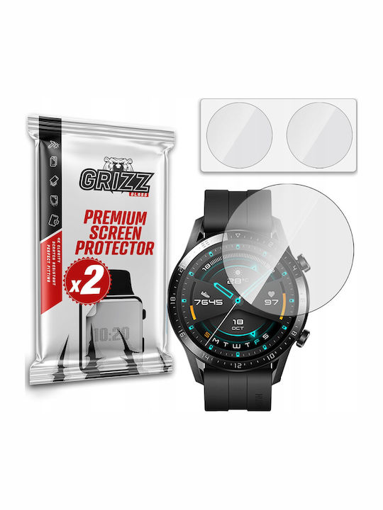 GrizzGlass Hybrid Glass 2pcs Anti-zgârieturi Screen Protector pentru Huawei Watch GT2 46mm 2buc