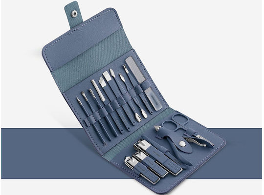 Maniküre-/Pediküre-Set 16 Teile Blaue Tasche 4p-27609