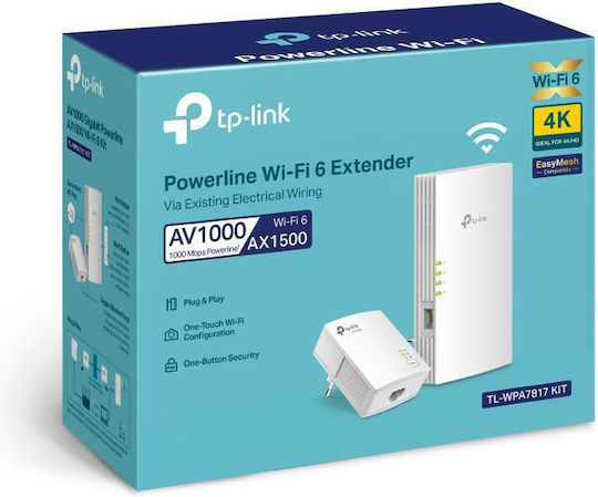 TP-LINK TL-WPA7817 KIT v1 Powerline Double Wi‑Fi 6 and 2 Gigabit Ethernet Ports