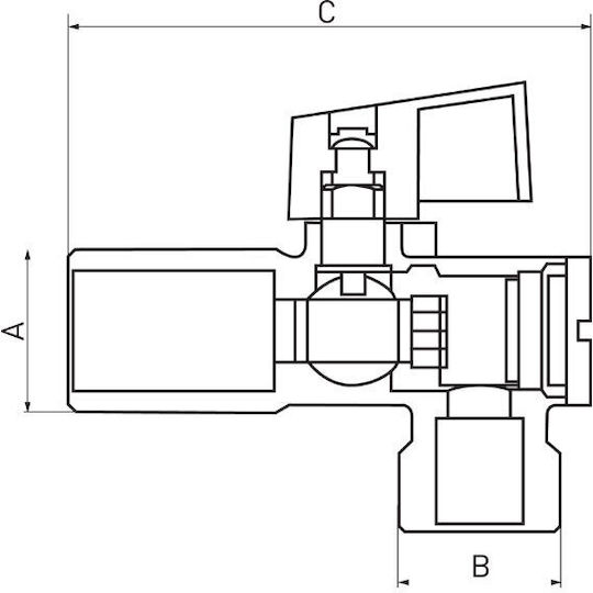 Karag Ferro Valve / Switch Corner 1/2" 1/2x3/4"