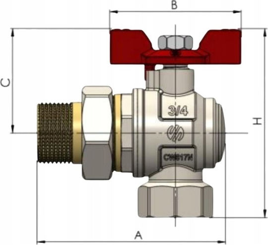Arco Sena Ъглов Кран Смущаваща Връзка 3/4''