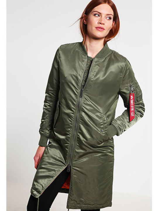 MA-1 Μακρύ Γυναικείο Bomber Jacket Χακί