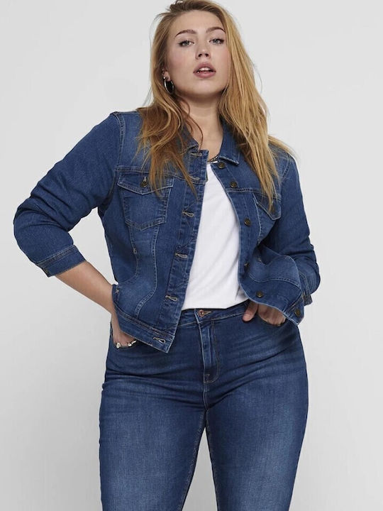 Women's Short Jean Jacket for Spring or Autumn Blue