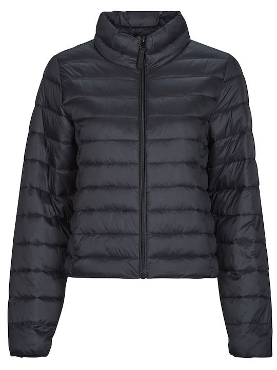 Short Women's Puffer Jacket for Winter Black