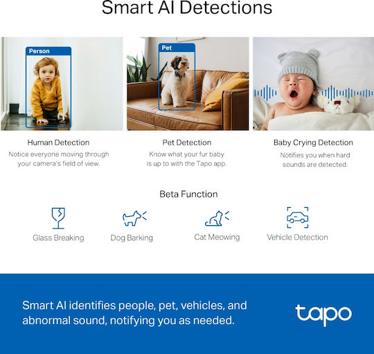 TP-LINK Tapo C220 v2 IP Surveillance Camera Wi-Fi Full HD+ 4MP with Two-Way Communication and Lens 4mm
