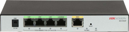 All-in-one Router 1 x RJ45 Gigabit 4 x RJ45 PoE Gigabit Behavior Management Hikvision DS-3WG105GP-SI