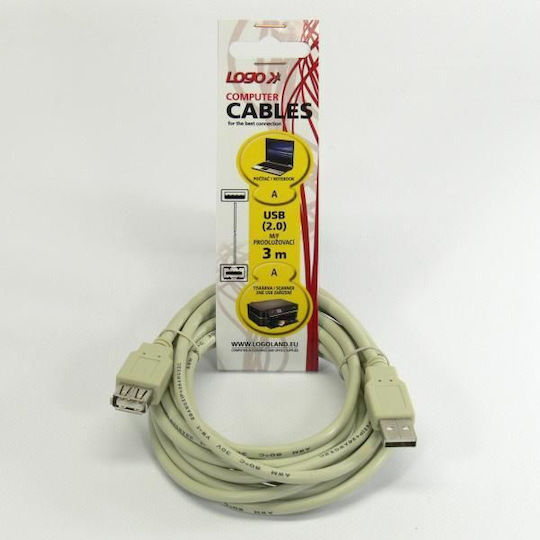 Logo Collection USB 2.0 Cable USB-A male - USB-B male Μαύρο 3m 15851