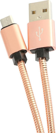Omega Regular USB 2.0 to micro USB Cable Χρυσό 1m (OUFBB6MBOXRG)