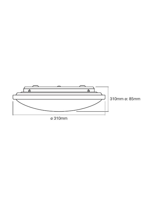 Ledvance Orbis Deckenleuchte 31cm Silber mit Integrierter LED und Fernbedienung