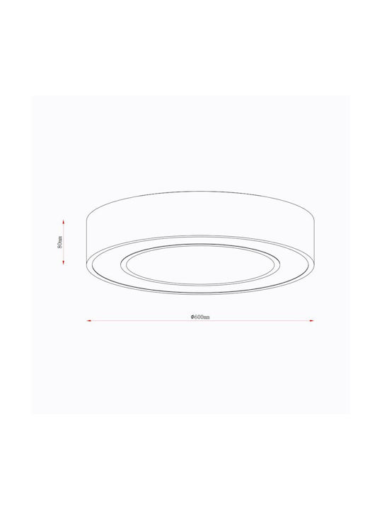 Sun Light Πλαφονιέρα Οροφής Μαύρη με Ενσωματωμένο LED και Τηλεχειριστήριο