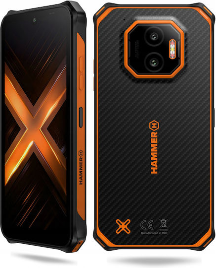 Hammer Energy X2 5G Dual SIM (6/128GB) Ανθεκτικό Smartphone Μαύρο-Πορτοκαλί