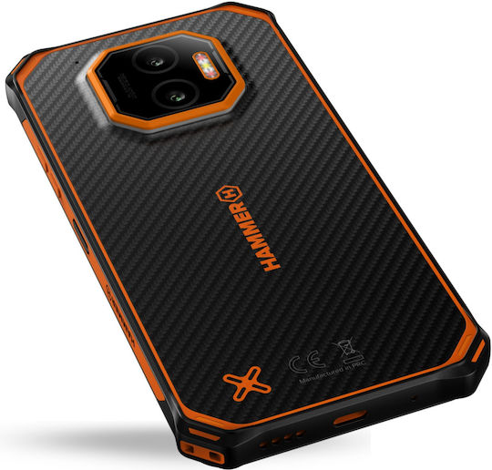 Hammer Energy X2 5G Dual SIM (6/128GB) Ανθεκτικό Smartphone Μαύρο-Πορτοκαλί