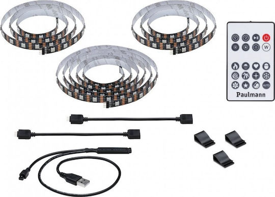 Paulmann LED Strip TV USB 5V RGB Light 1.905m with Power Supply & Remote Control