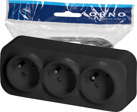 Triple Socket Todo 2p+z Schuko Ip20 16a 230v Ac Black