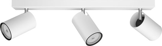 Philips Kosipo Τριπλό Σποτ με Ντουί GU10 σε Λευκό Χρώμα