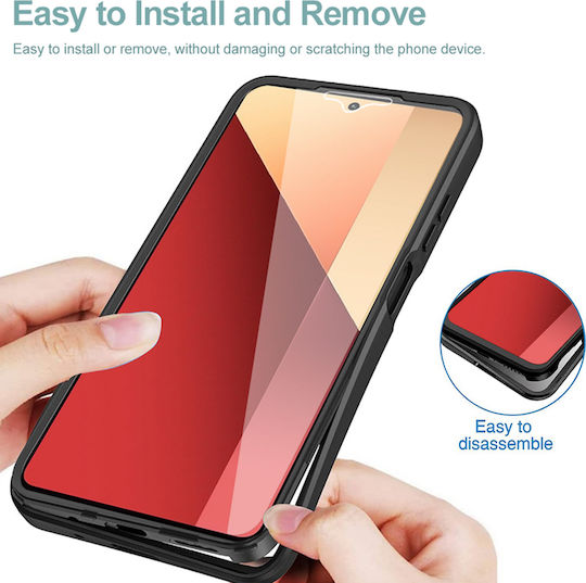 Techsuit ColorVerse 360 Vollschutz Silikon Handyhüllen Set mit gehärtetem Glas Rosa (Redmi Note 13 Pro 4G / Poco M6 Pro 4G)