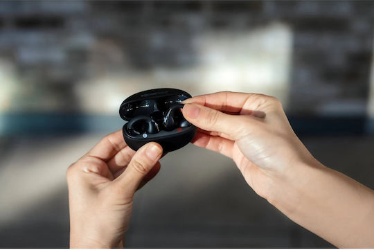 Boompods Open Ear Bluetooth Handsfree Căști cu Rezistență la Transpirație și Carcasă de Încărcare Negru
