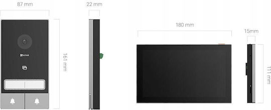 Ezviz HP7 2K Video-Türsprechanlage-Set Wi-Fi Black