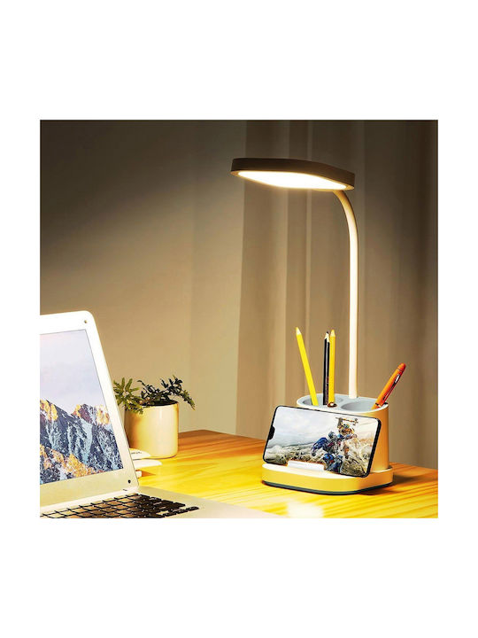 Platinet Reîncărcabil LED Lumină de Birou cu Braț Flexibil în Culoarea Alb