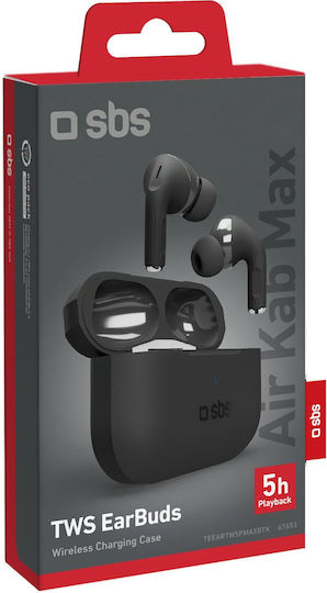 SBS Air Kab Max In ear Bluetooth хендсфри Слушалки с Кутийка за Зареждане Черен