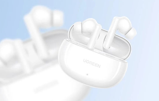 Ugreen WS205 HiTune Hybrid In-ear Bluetooth Handsfree Ακουστικά με Αντοχή στον Ιδρώτα και Θήκη Φόρτισης Λευκά