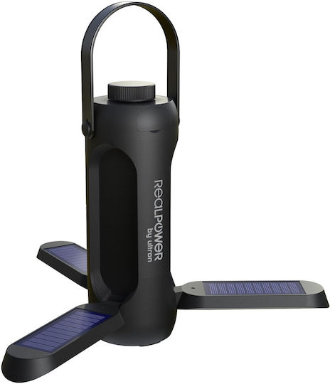 Ηλιακό Φωτιστικό Realpower Led Outdoor Light 190 Solar Black 6.000mah