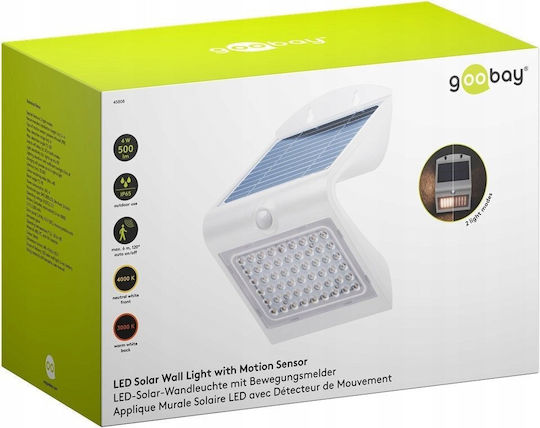 Goobay Επιτοίχιο Ηλιακό Φωτιστικό 4W 125lm Φυσικό Λευκό 4000K με Αισθητήρα Κίνησης IP65