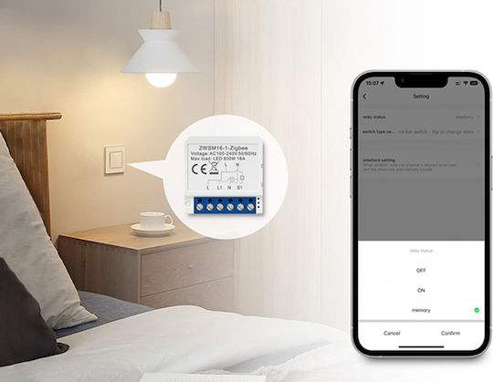 Avatto ZWSM16-W1 Интелигентен Превключвател 1 Канал ZigBee 16A