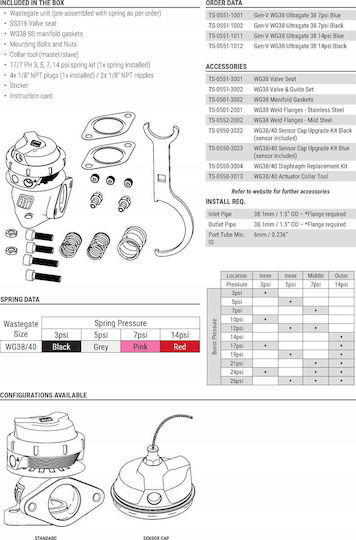 Turbosmart Supapă de evacuare auto TS-0551-1012