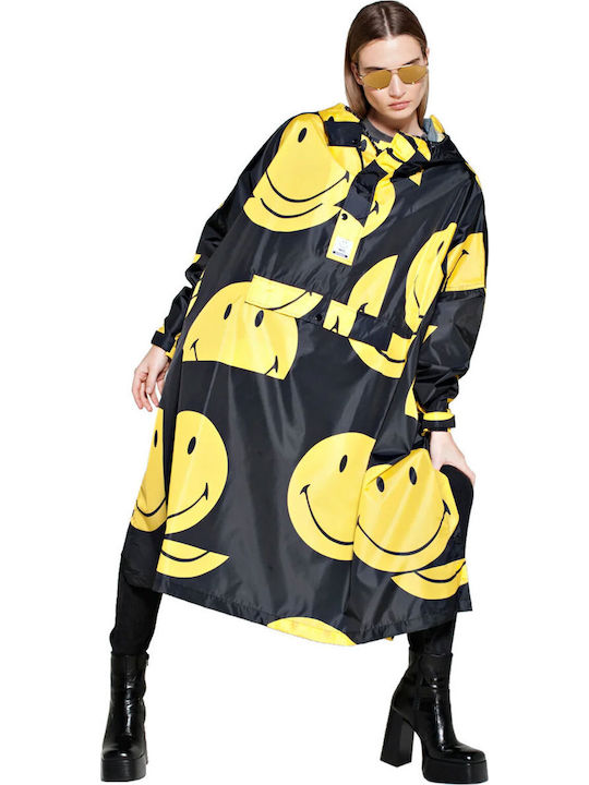 Къс Дамско Яке за Зима Black/yellow