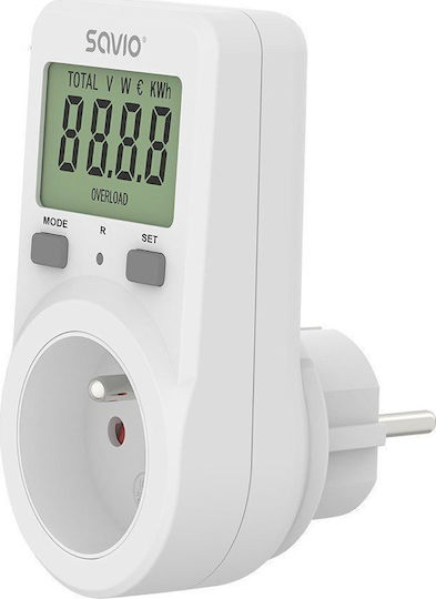Savio Lcd Ae02 Μετρητής Κατανάλωσης Ρεύματος για Μέγιστη Ισχύ έως 3.68kW