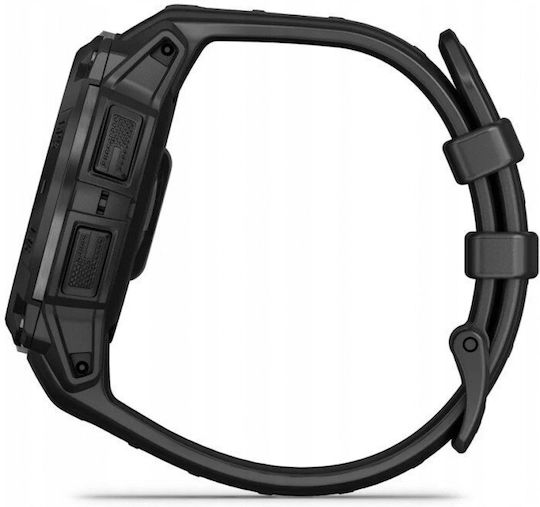 Garmin Instinct 3 Solar Tactical Edition Aluminium 45mm Αδιάβροχο Smartwatch με Παλμογράφο (Black with Black Band)