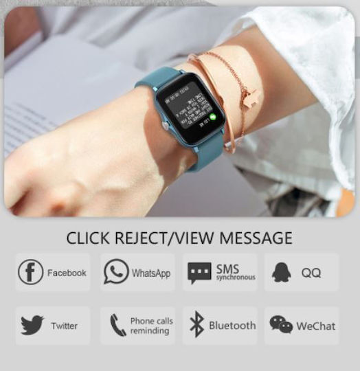 Senbono 30015 Smartwatch mit SIM und Pulsmesser (Schwarz)