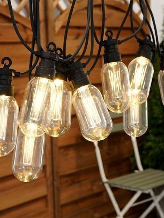Vilde Wasserdichte Lichterkette Beleuchtung LED IP44 9,5 m mit 10 Lampen Warmweiß